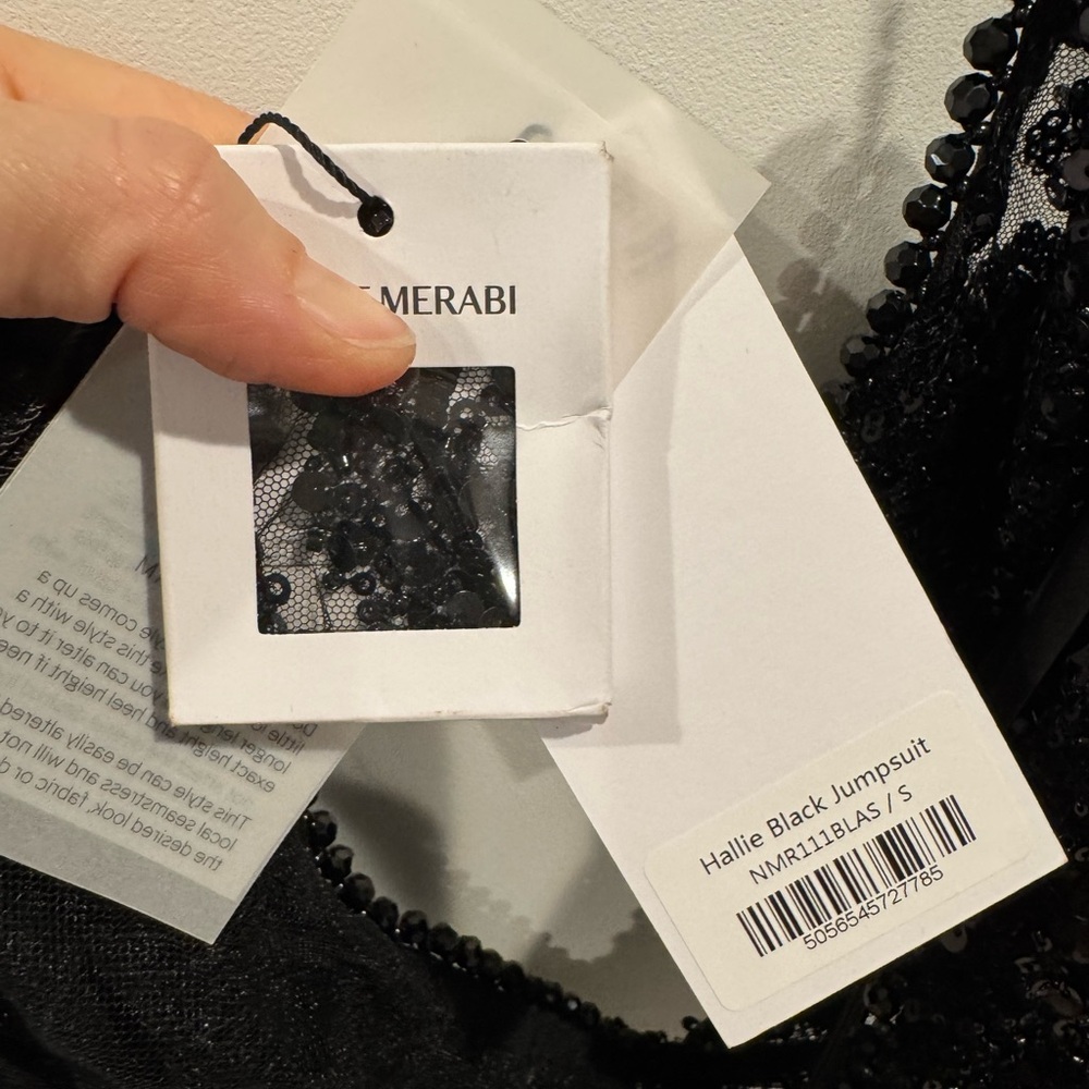 NWT Nadine Merabi black sequin Hallie jumpsuit - Picture 10 of 10